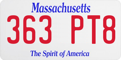 MA license plate 363PT8