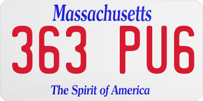 MA license plate 363PU6