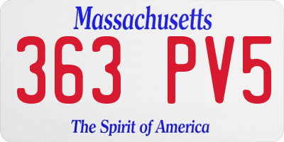 MA license plate 363PV5