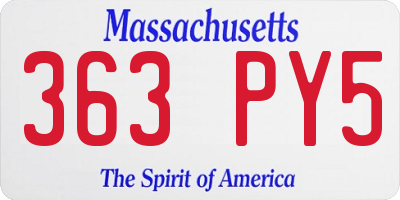 MA license plate 363PY5