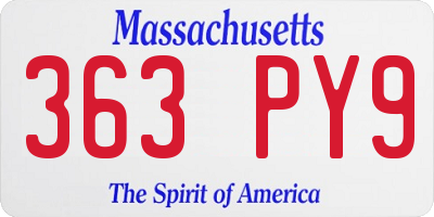 MA license plate 363PY9