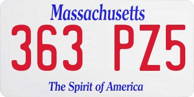 MA license plate 363PZ5