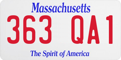 MA license plate 363QA1