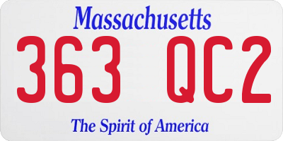 MA license plate 363QC2