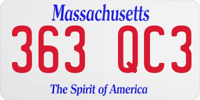 MA license plate 363QC3