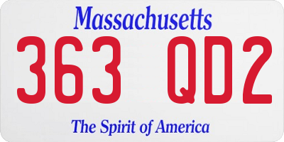 MA license plate 363QD2