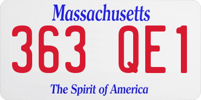 MA license plate 363QE1