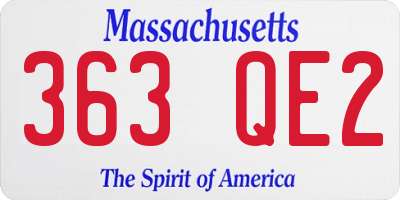 MA license plate 363QE2