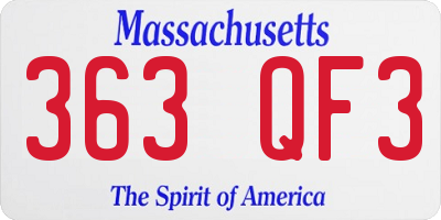 MA license plate 363QF3