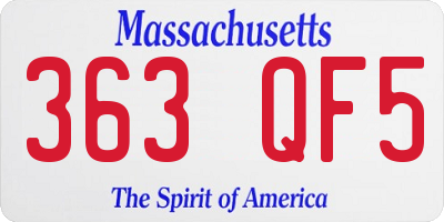 MA license plate 363QF5