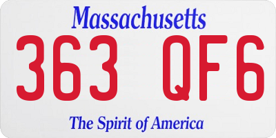 MA license plate 363QF6