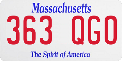 MA license plate 363QG0