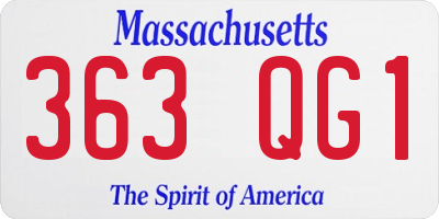 MA license plate 363QG1