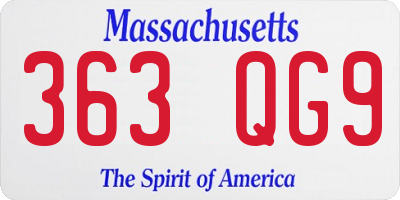 MA license plate 363QG9