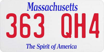 MA license plate 363QH4
