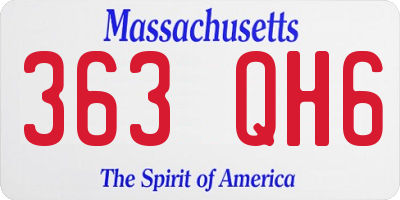 MA license plate 363QH6