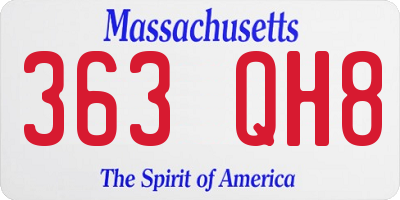 MA license plate 363QH8