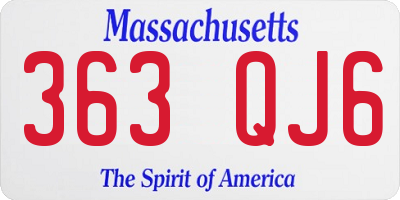 MA license plate 363QJ6