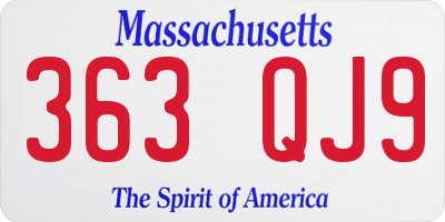 MA license plate 363QJ9