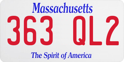 MA license plate 363QL2