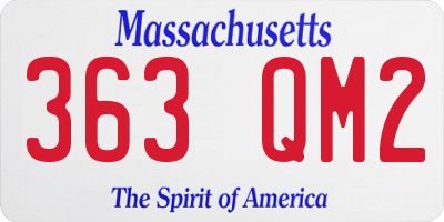 MA license plate 363QM2