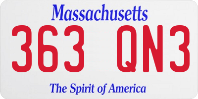 MA license plate 363QN3