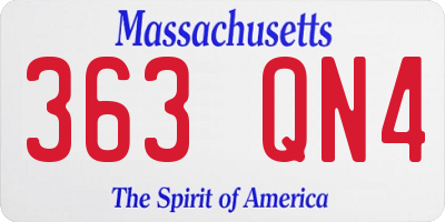 MA license plate 363QN4