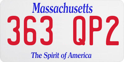 MA license plate 363QP2