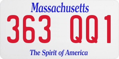 MA license plate 363QQ1