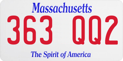 MA license plate 363QQ2