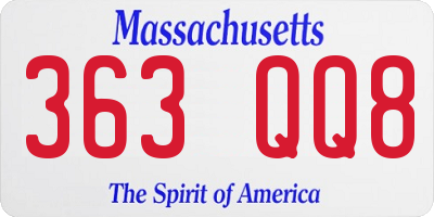 MA license plate 363QQ8