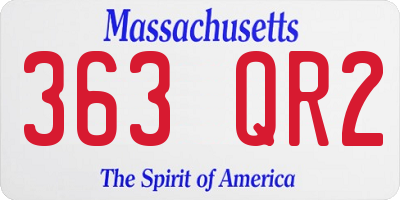 MA license plate 363QR2