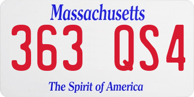 MA license plate 363QS4
