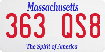 MA license plate 363QS8