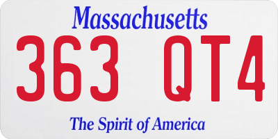 MA license plate 363QT4
