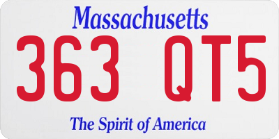 MA license plate 363QT5