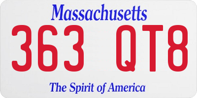MA license plate 363QT8