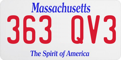 MA license plate 363QV3