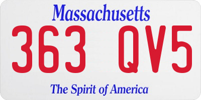 MA license plate 363QV5
