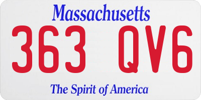 MA license plate 363QV6