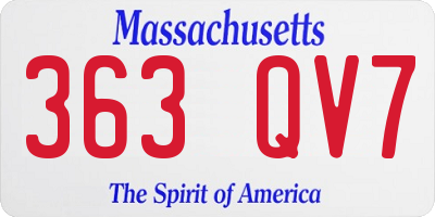 MA license plate 363QV7