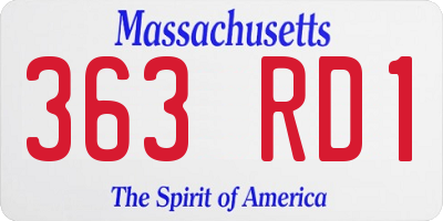MA license plate 363RD1