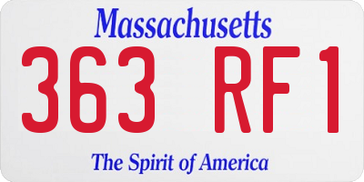 MA license plate 363RF1