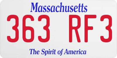 MA license plate 363RF3