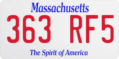 MA license plate 363RF5
