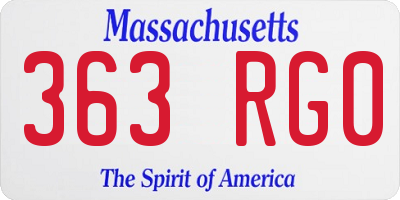 MA license plate 363RG0
