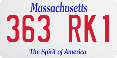 MA license plate 363RK1