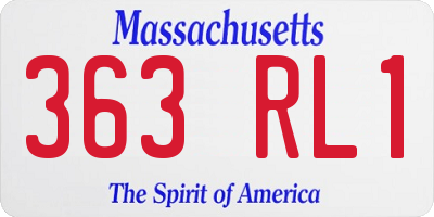 MA license plate 363RL1