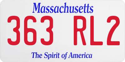 MA license plate 363RL2