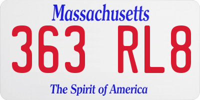MA license plate 363RL8